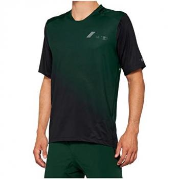 Camiseta de bicicleta 100% Celium manga corta verde oscuro negro - S