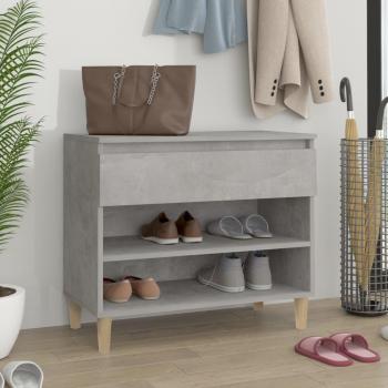 Mueble Zapatero de Madera Contrachapada en Color Gris Hormigón, Dimensiones 70x36x60 cm