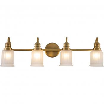 Aplique de pared Swell IP44, 4 luces, latón cepillado