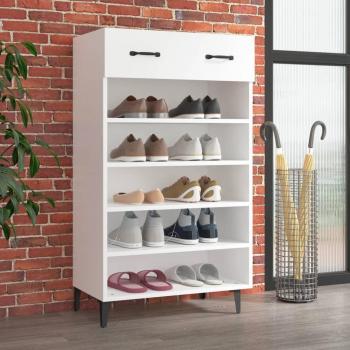Zapatero blanco de madera multicapa 60x35x105 cm