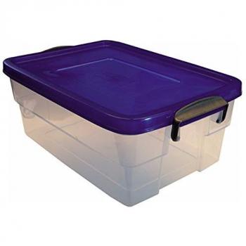 Caja de ordenación transparente Eurobox 38 litros con tapa azul (lote de 2 unidades)