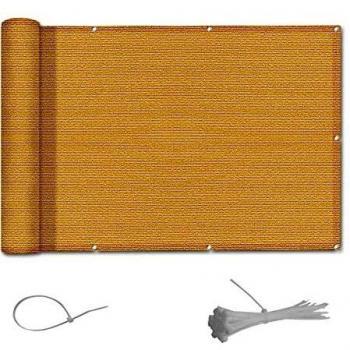 AXT SHADE Pantalla para Balcón Jardín Protección de Privacidad Opaca HDPE 90x600cm, con protección UV, se Puede Cortar/Beige Arena