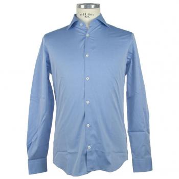 Made in Italy Elegance Unleashed Light Blue Cotton Shirt - IT38 | XS