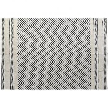 Alfombra DKD Home Decor Negro Zig-zag Blanco