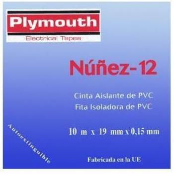 Cinta Aislante PVC 5072-10MX19MM Rojo de Plymouth en caja de 10 unidades