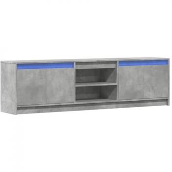 Mueble de TV LED madera ingeniería gris hormigón 180x34x50 cm