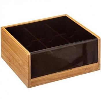 Caja de Té de Bambú Negro con 6 Compartimentos - 5five