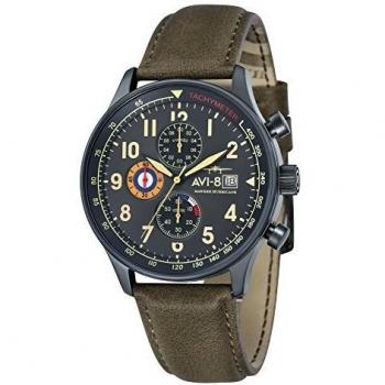 AVI-8 Men39's Analogue Quartz Watch with Leather Strap AV-4011-0E