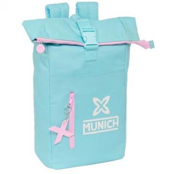 Mochila Escolar Munich Heaven Celeste 28 x 42 x 13 cm, mochila con solapa para portátil de 15.6, ideal para diferentes edades, cómoda y versátil, calidad y resistencia