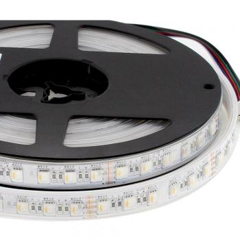 Tira LED SMD5050 RGB+W DC24V 5m (84Led/m 4 en 1) IP67 RGB + Blanco frío