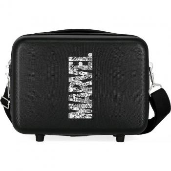 Neceser Infantil Rígido ABS Disney 100 Logo Adaptable con Capacidad de 9L en Color Negro