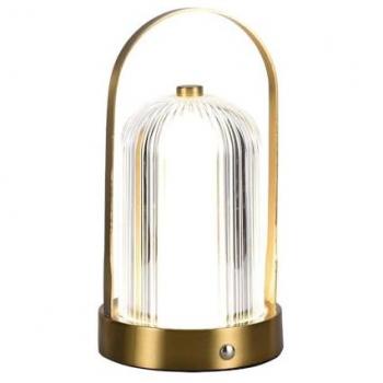 Lámpara de Mesa LED 1W Oro Francés Recargable USB-C Táctil Regulable 3 en 1