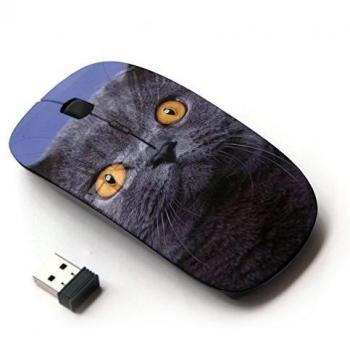 XP-Tech [ Ratón óptico 2.4G inalámbrico ] - Siberian Blue British Shorthair Cat