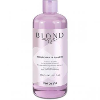 Inebrya Blondesse Blonde Miracle Shampoo 1000ml Cherry Blossom - Champú desintoxicante para cabello rubio, formato de 1000 ml, con extracto de flor de cerezo