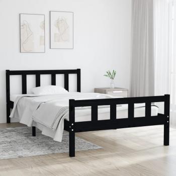 Estructura de cama madera maciza negro 100x200 cm Vidaxl