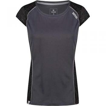 Regatta Womens Hyper-Reflective II Quick Drying Active Sports Camiseta, Mujer, Gris y Negro, 10