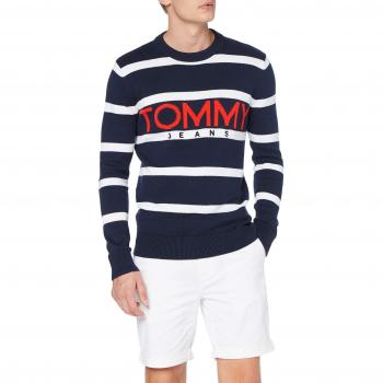 Tommy Jeans TJM Bold Logo Sweater, Jersey para Hombre, Blau