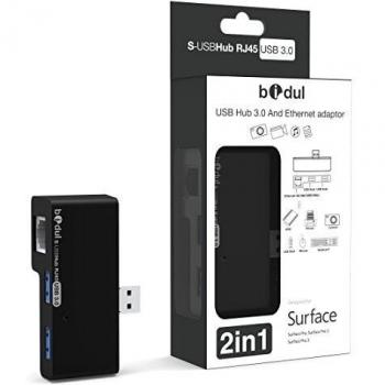 HUB 2 puertos USB3.0 + conector Ethernet RJ45