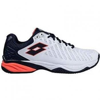 Lotto Men Space 400 Clay Tennis Shoes Clay Court Shoe White - Dark Blue 10