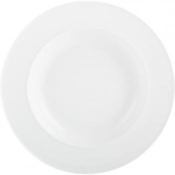 MIKASA Plato Hondo Transparente de Cerámica Vidriada y Porcelana en Color Blanco