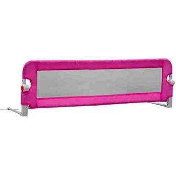 Barandilla de seguridad cama de niño poliéster rosa 120x42 cm