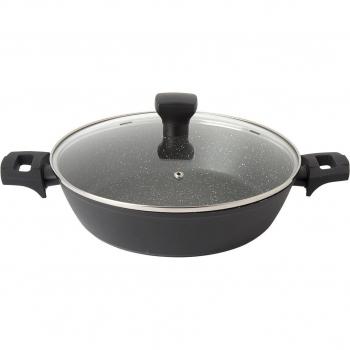 Cacerola baja de aluminio forjado efecto piedra