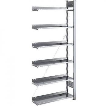 Estante de Oficina Steckregal 2000x750x300mm con 6 Estantes de Acero Galvanizado, Unilateral