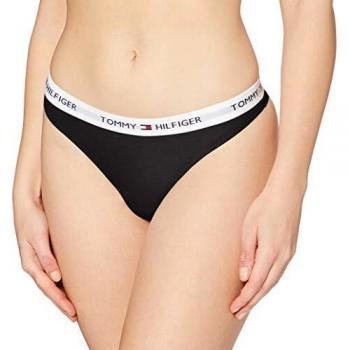 Tommy Hilfiger Tanga de Algodón Elástico, Negro