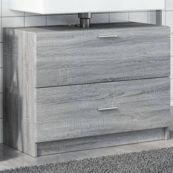 Gabinete de lavabo Sonoma en Aglomerado gris 78x37x59 cm