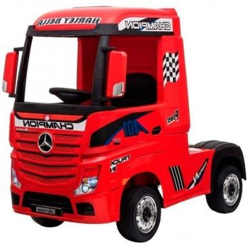 Camión Eléctrico Mercedes Actros 12V Rojo con Batería Recargable, Luces y Música - Modelo de Juguete para Niños con Control Remoto parental