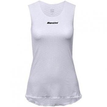 Camiseta interior Santini Lieve blanca para mujer con tirantes, talla XS-S