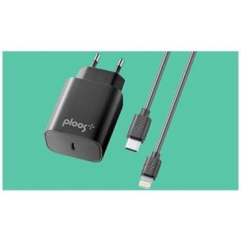 Cargador USB-C Kit Adaptador 20W - USB-C a Lightning, Negro
