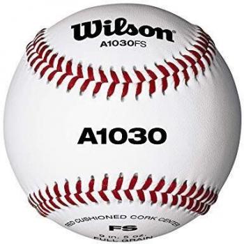 Wilson Pelotas de béisbol, A1030 FLAT SEAM, Pack de 12, Blanco, WTA1030BFS