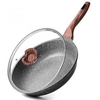 ilimiti Sartén antiadherente con Tapa 28cm, sarten antiadherente de aluminio PFOA Free, Sartén Apto para Inducción