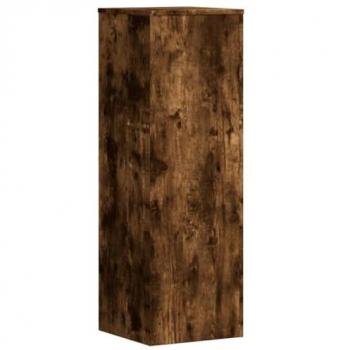 Soporte de Plantas de Madera Ingeniería Roble Ahumado 33x33x100 cm