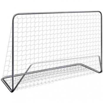 vidaXL Portería Fútbol Portátil Acero Gol Soccer Tierra Césped Deporte Portero