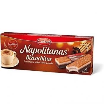 CUETARA Napolitanas bizcochitos con relleno sabor canela caja 6 uds