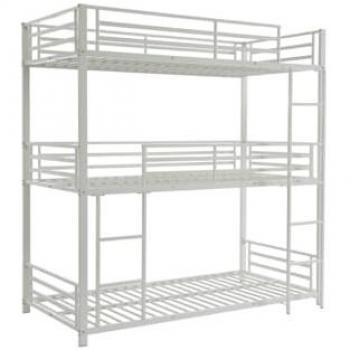 Litera triple 3 x 90 x 190 cm - Metal - Blanco - ELOUAN III