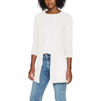 VILA CLOTHES Vinaja NEW Long Jacket-FAV, Chaqueta de Traje para Mujer, Blanco