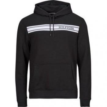 Tommy Hilfiger Monotype Stripe Regular Fit Black Hoodie for Men