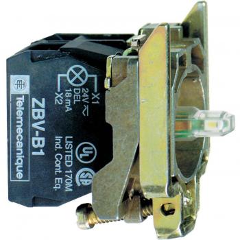 Schneider Electric 230V LED Push Button Switch Module with Integrated Universal LED, White
