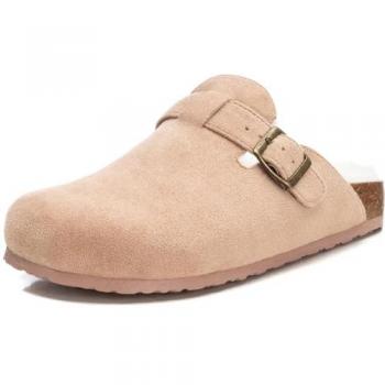 XTI 143240 Zapatillas de casa de mujer destalonadas con pelo interior, color beige, talla 40