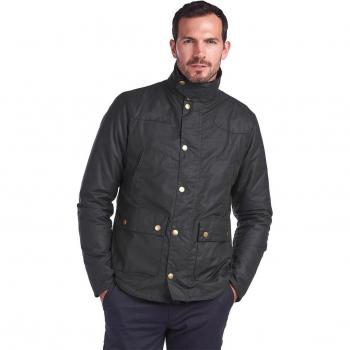 Barbour Men's Reelin Wax Jacket - Olive Green, Size S, Lightweight with Collar and Pockets