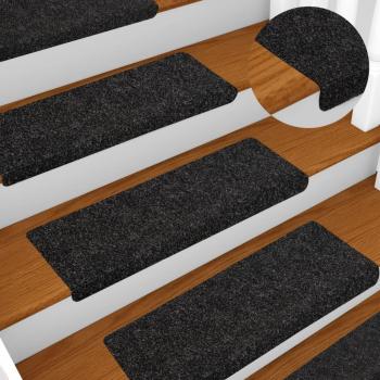 Alfombrillas de Escalera Day and Night - 5 unidades, color negro, dimensiones 65x21x4 cm