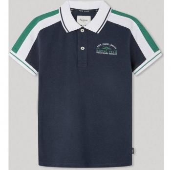 Pepe Jeans - Polo Ulise Negro con detalles en contraste para niño