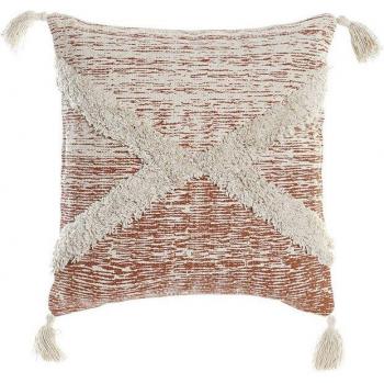 Cojín algodón 45x10x45 730 gr. flecos naranja