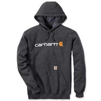 Carhartt Sudadera con Capucha Logo Loose Fit - Gris Blanco, Talla 2XL, Midweight