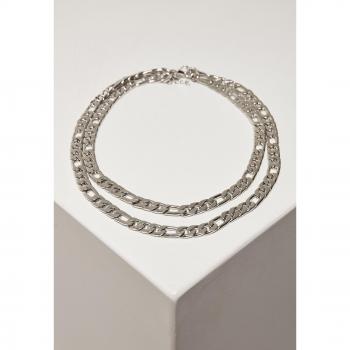 Urban Classics Figaro Layering Necklace - Silver Stainless Steel Unisex