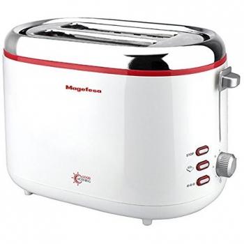 Magefesa 02TO3365000 Tostador para Pan de Molde Good Morning 850 W, Aluminio, Acero Inoxidable, 2 Ranuras, Blanco
