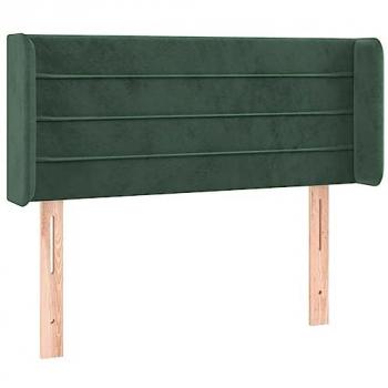 Cabecero con LED de terciopelo verde oscuro 83x16x78/88 cm